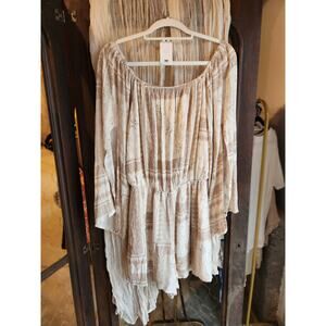 Women's Cream and Tan Playsuit-romper